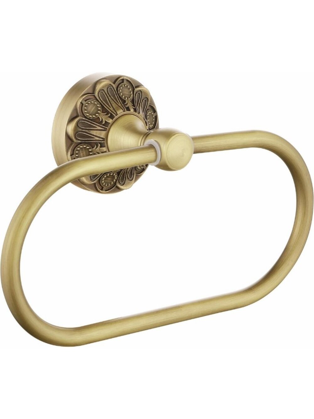 Vintage Antique Gold Towel Ring - Oval Wall Mount Hand Towel Holder, Decorative